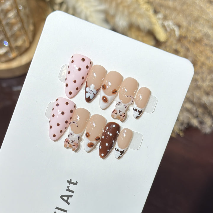 Whimsical Themed Press-On Nail Art Set Kalsten