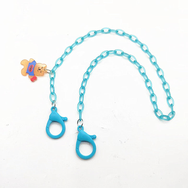 Glasses strap made of transparent resin with rainbow pendant Kalsten