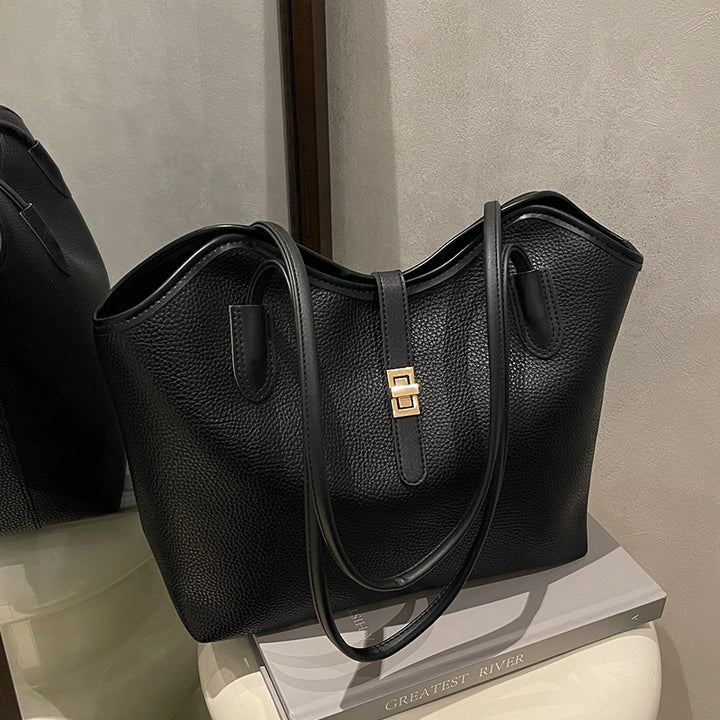 Elegant Textured Leather Tote Bag