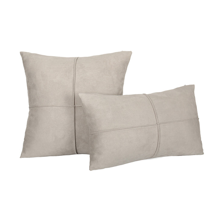 Decorative Suede-Look Cross-Seam Throw Pillow Set with Removable Covers