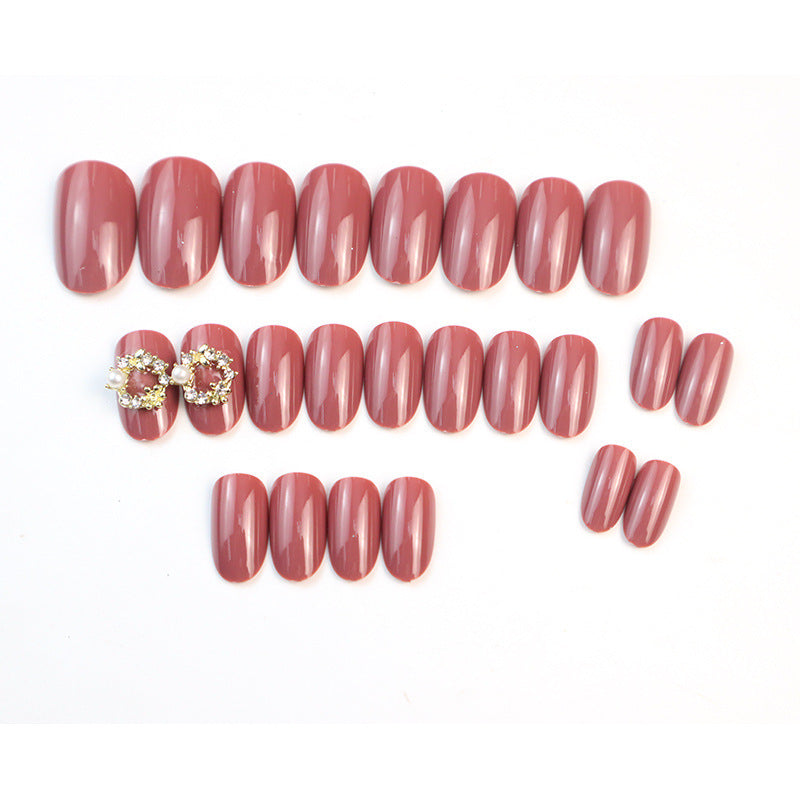 Glamorous Decorative Press-On Nail Set with Rhinestone Accents