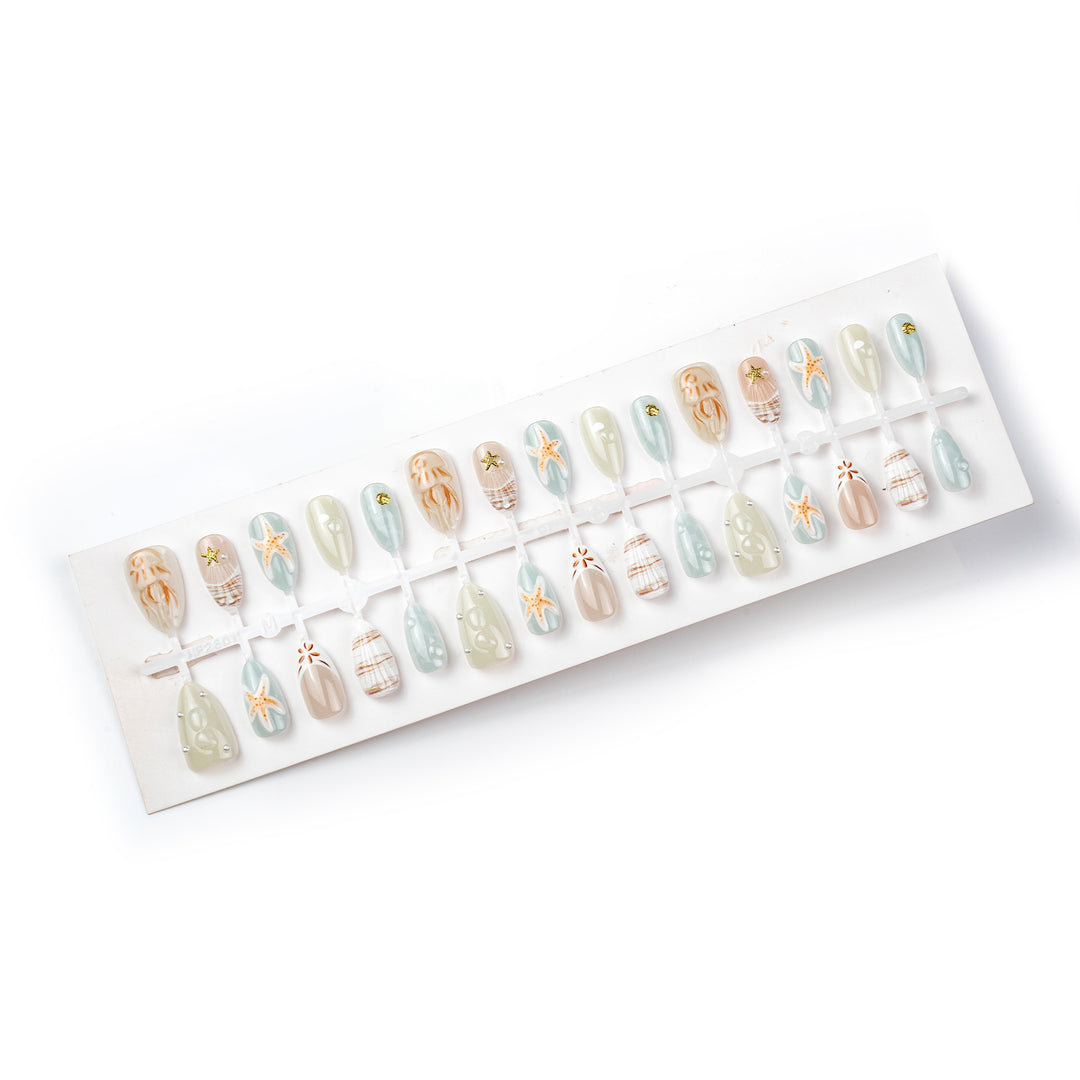 Artistic Ocean-Inspired Nail Art Set
