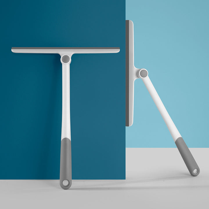 Silicone Blade Window And Shower Squeegee With Pivoting Joint And Ergonomic Non-Slip Handle
