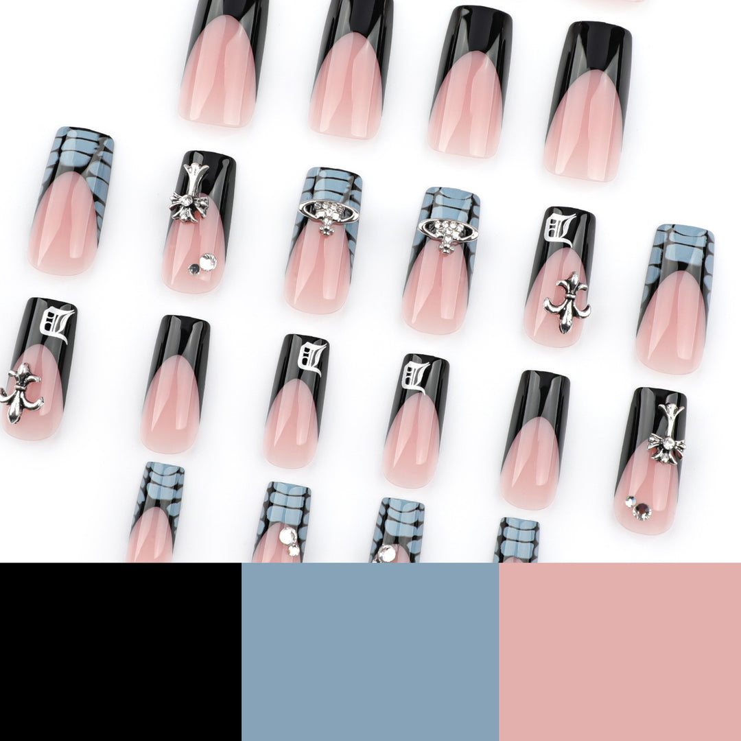Glamorous artificial nail set with elaborate decorations Kalsten