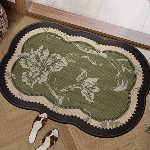 Floral Design Non-Slip Bathroom Mat