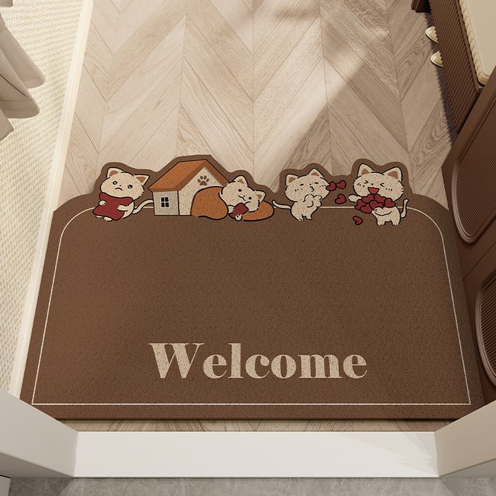 Cute Cat Themed Welcome Mat
