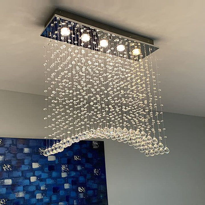Contemporary Crystal Raindrop Chandelier