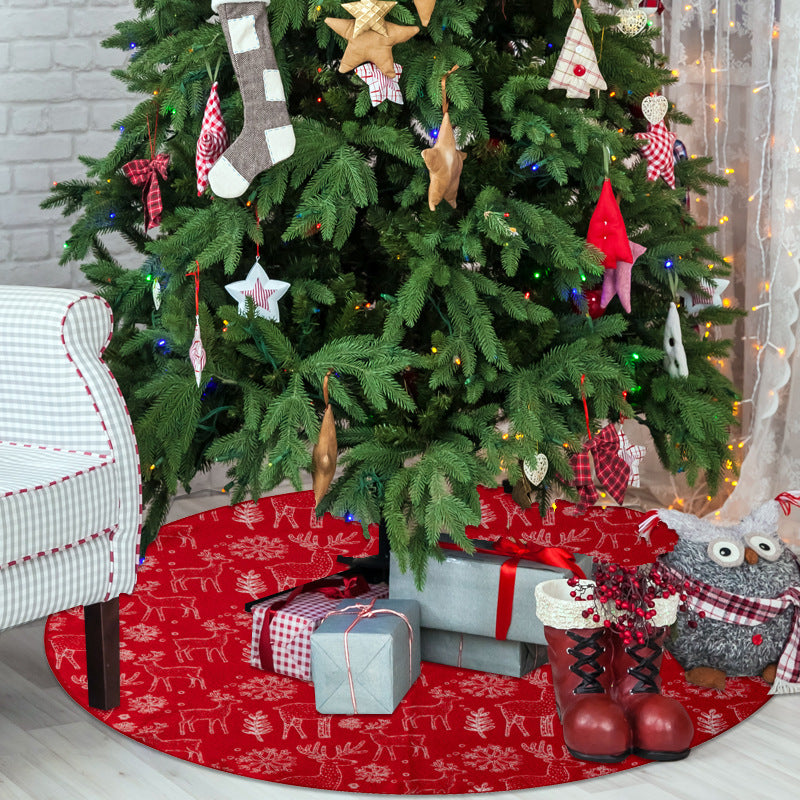 Festive Reindeer Pattern Christmas Tree Skirt