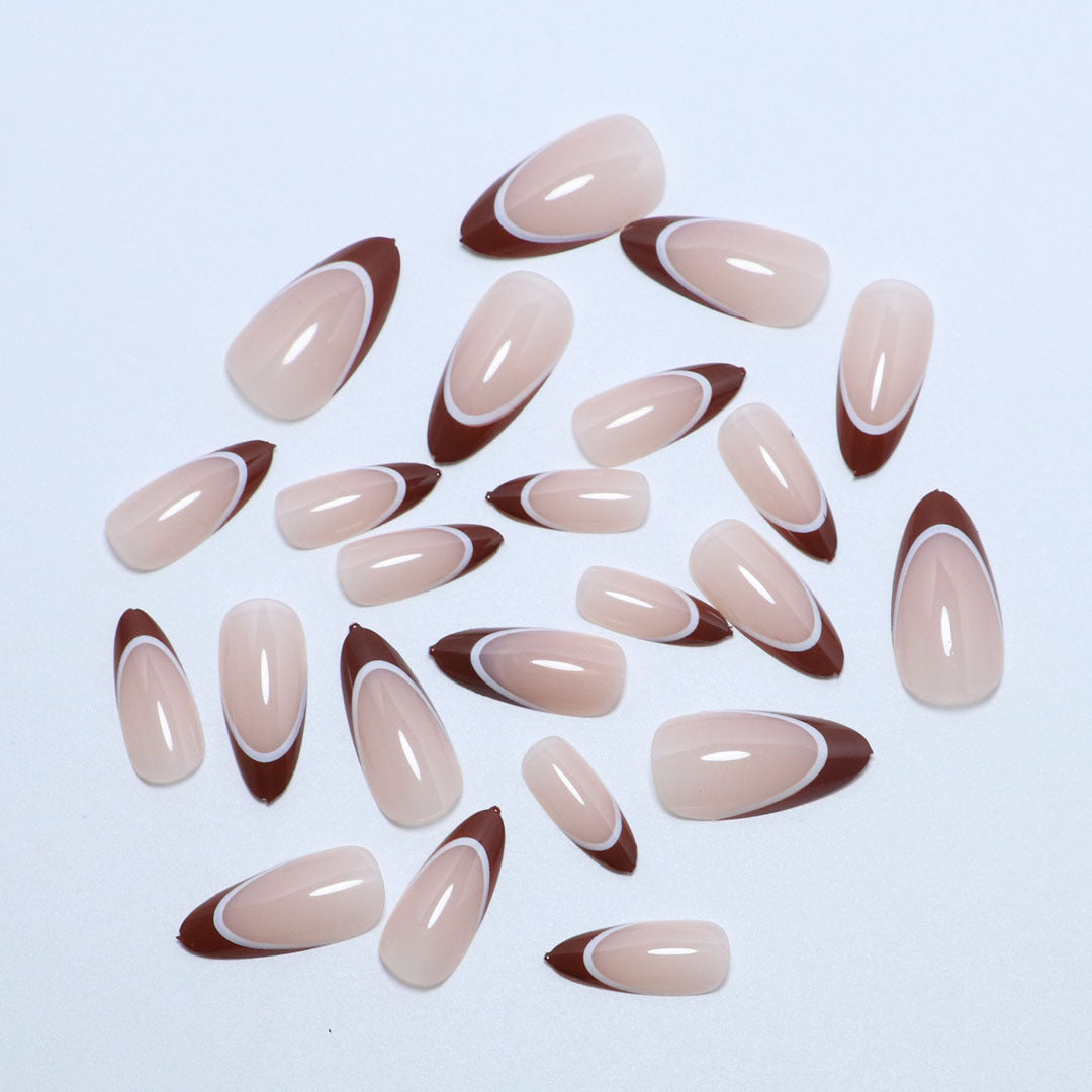 Artistic French Tip Press-On Nails Kalsten