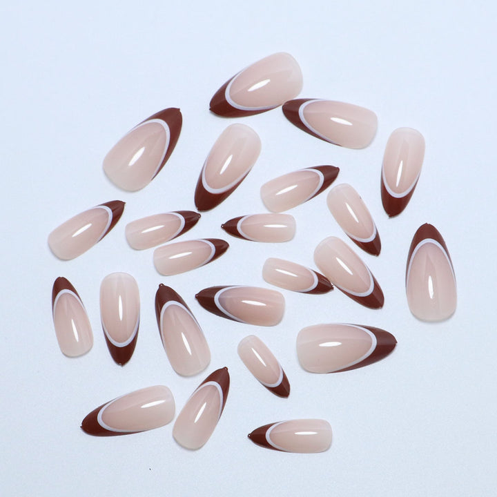 Artistic French Tip Press-On Nails Kalsten