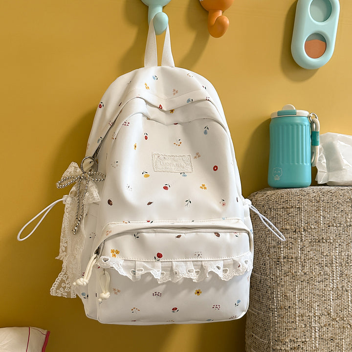 Decorative Floral-Embellished Backpack Kalsten