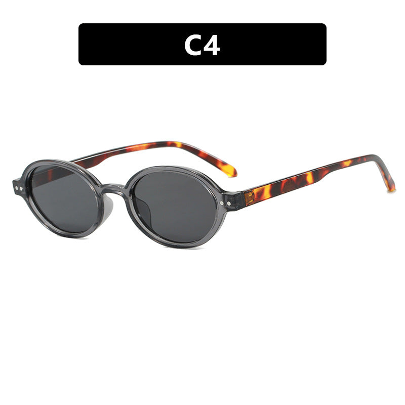 Ladies fashionable oval-shaped sunglasses with fancy frame Kalsten