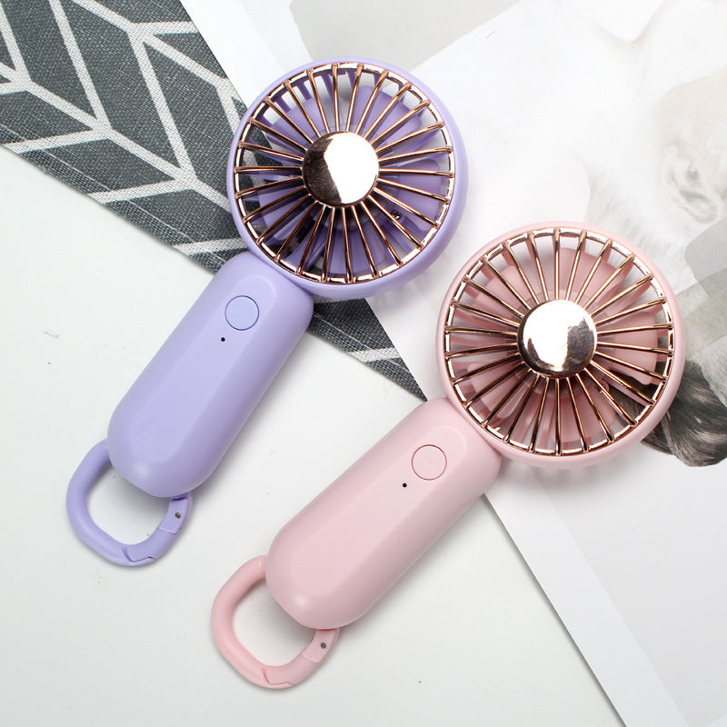 Women's compact portable handheld fan with rechargeable battery and carrying strap Kalsten