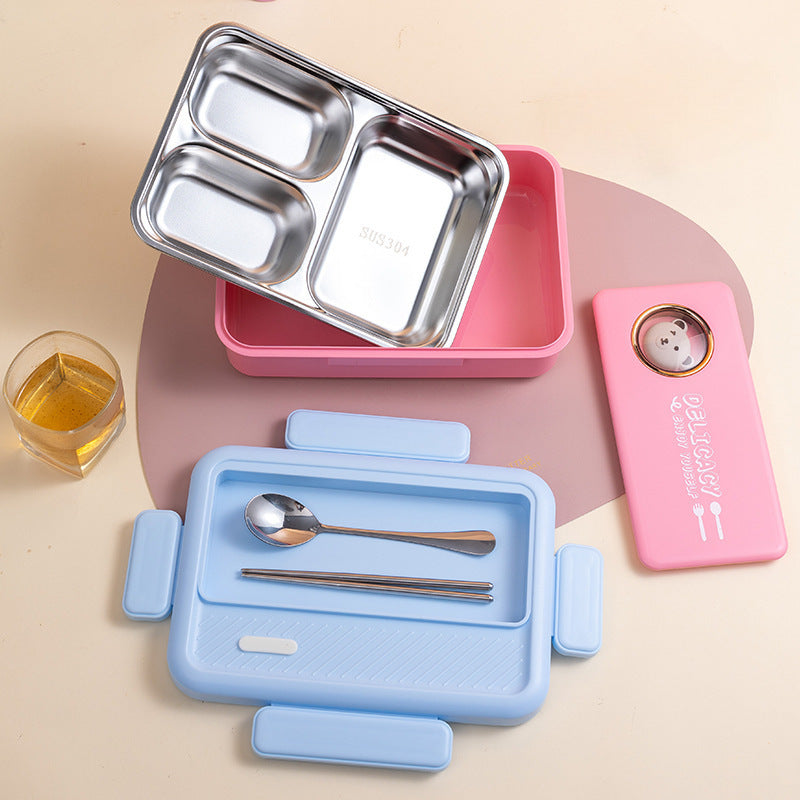 Multi-Compartment Bento Lunch Box with Cute Animal Design
