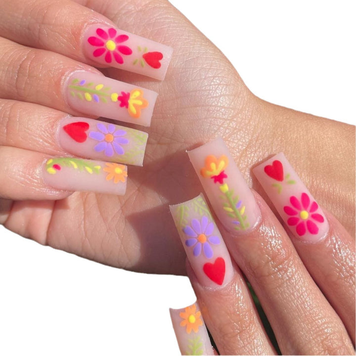 Decorative Floral Press-On Nails