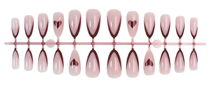 Artificial nail set with romantic hearts and elegant tips Kalsten