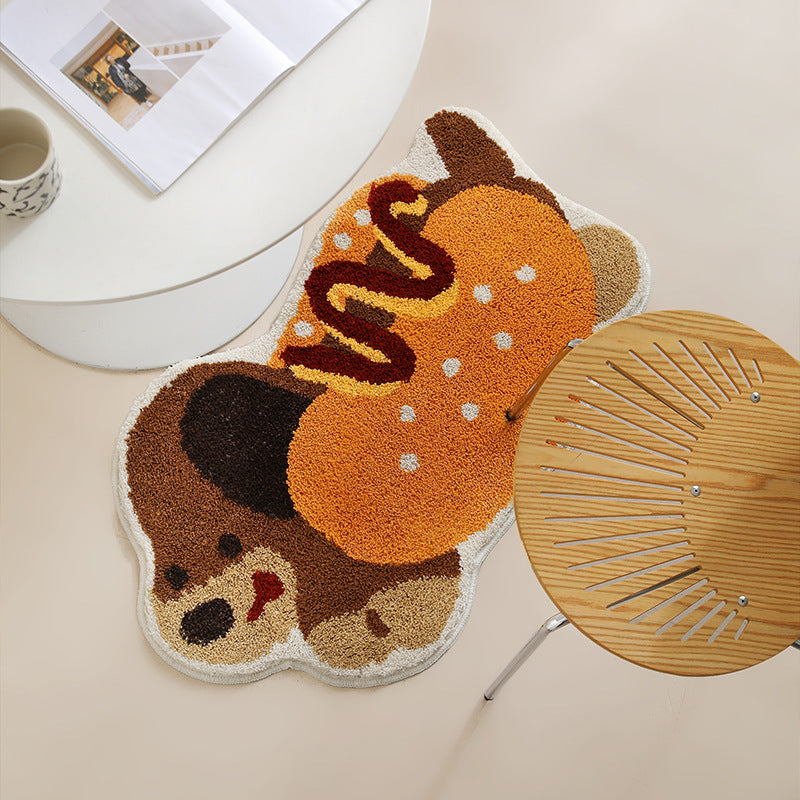 Shaped Dog Design Doormat made of Cotton Tufting with Anti-Slip Backing
