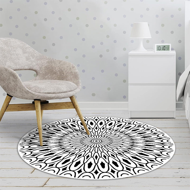 Floral Patterned Round Area Rug Kalsten