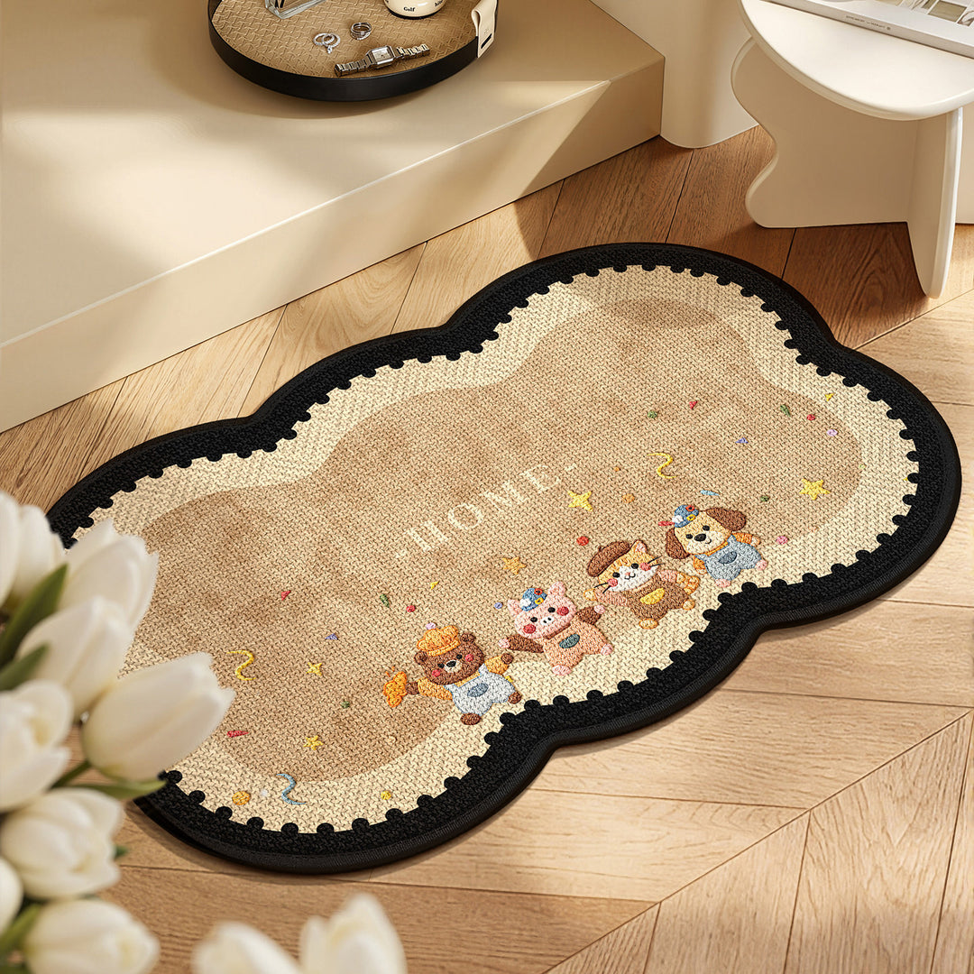 Playful Animal-Themed Decorative Area Mat