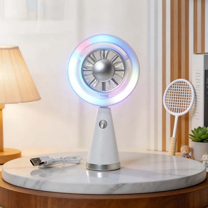 Ladies portable fan with LED light Kalsten