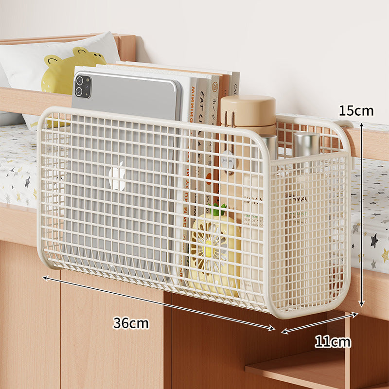 Over-Bed Three-Compartment Metal Mesh Hanging Bedside Organizer Caddy