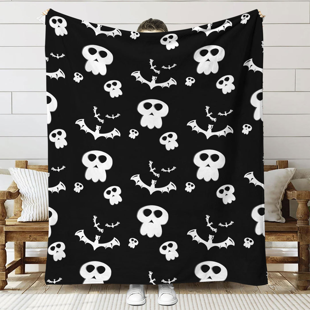 Fun-Themed Halloween Plush Throw Blanket