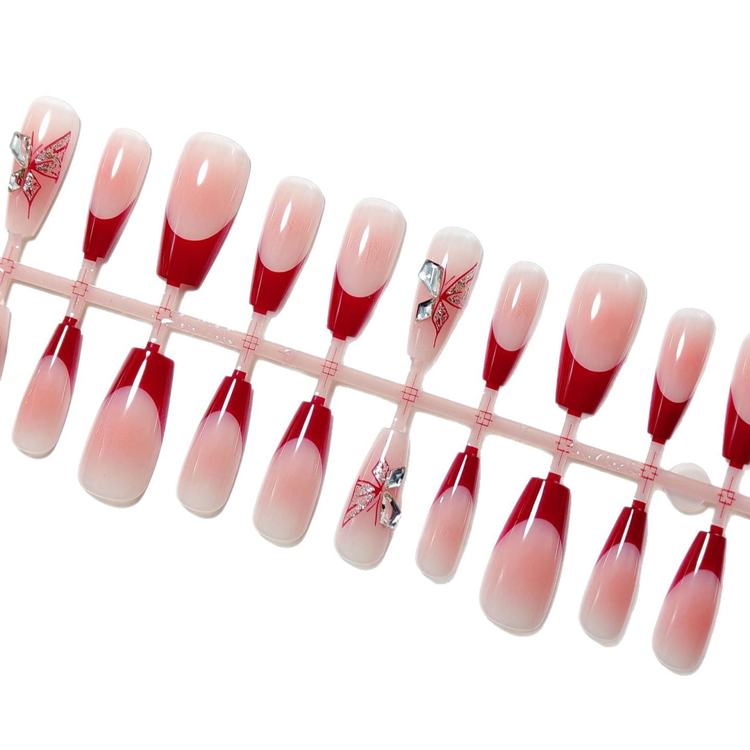 Artificial Nail Set with Elegant 3D Flower Decorations Kalsten