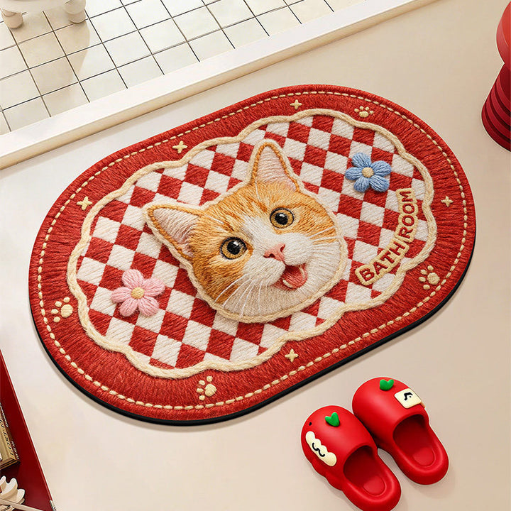 Creative Cat-Themed Bath Mat for Bathroom