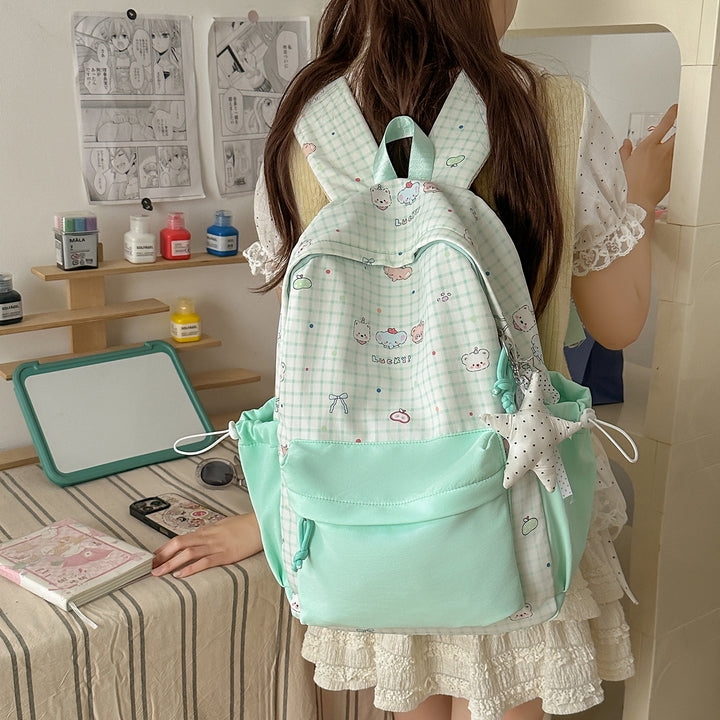 Cute Character Print Pink Backpack Kalsten