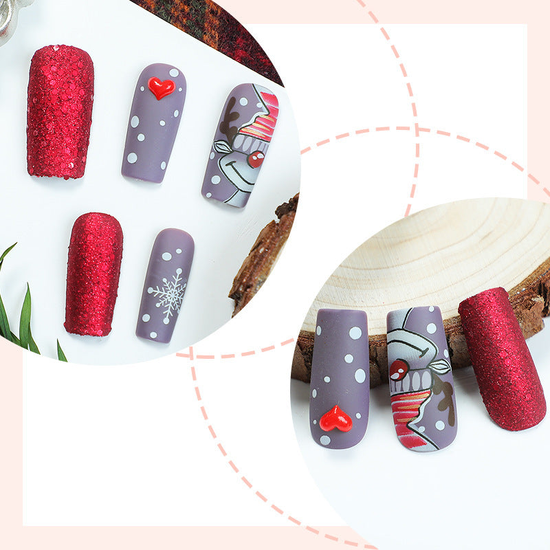 Festive Holiday-Themed Press-On Nail Set Kalsten