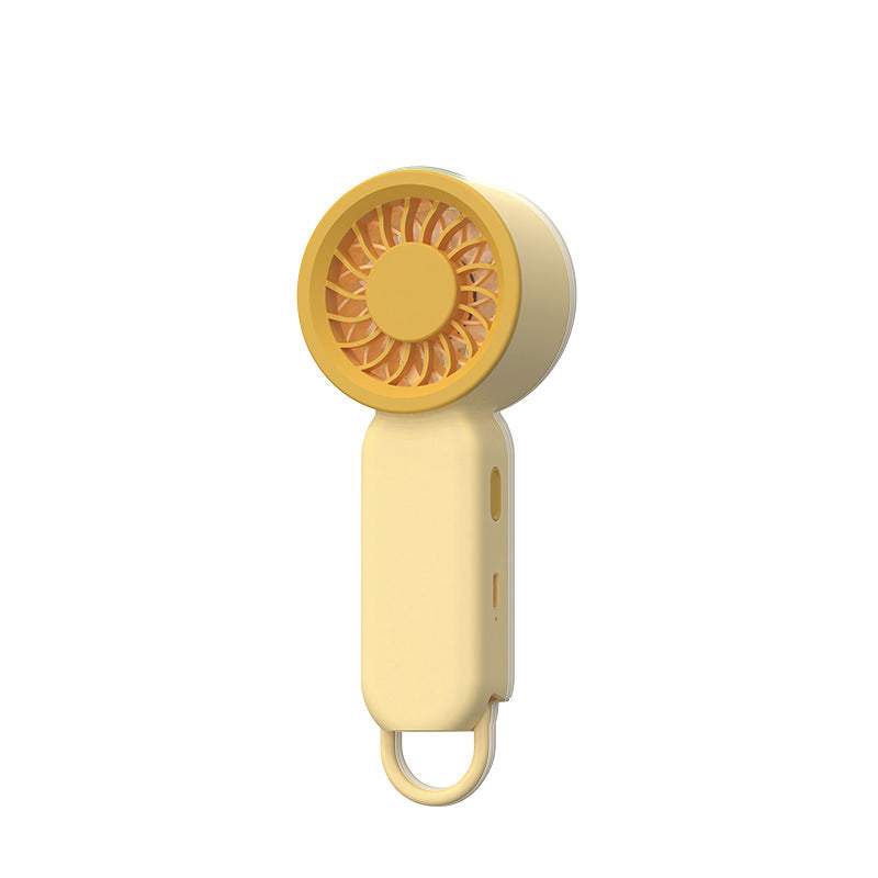 Unisex portable USB rechargeable battery hand fan with hanging loop and quiet motor Kalsten