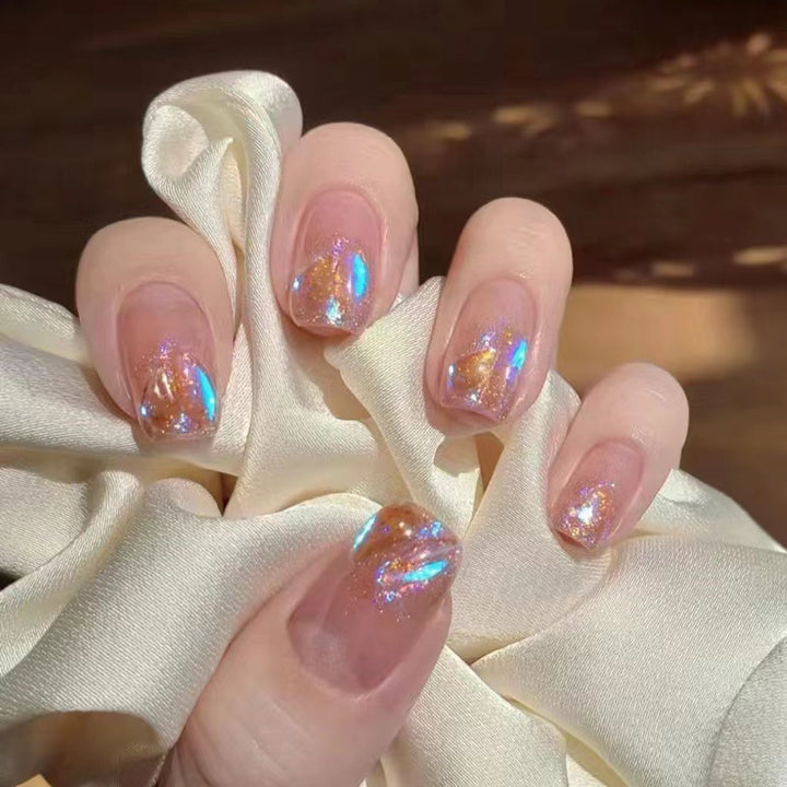 Glitter and gradient design artificial nails Kalsten