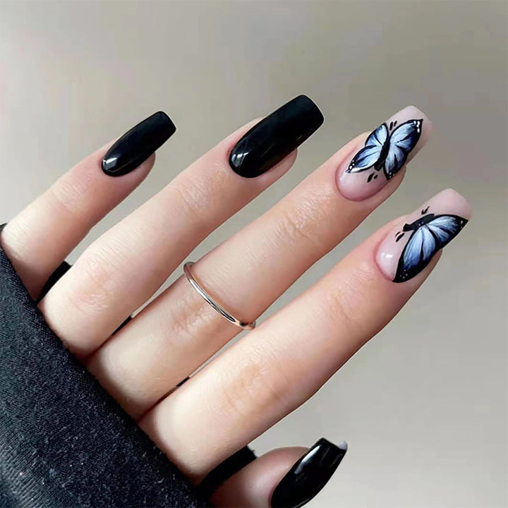 Artistic Butterfly-Embellished Press-On Nails