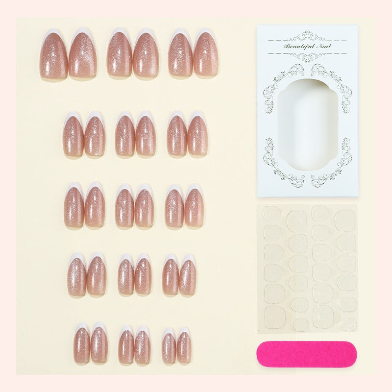 Artificial nail tips with glitter and elegant shape Kalsten