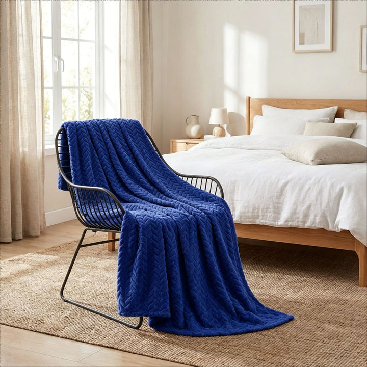 Chevron Patterned Plush Throw Blanket