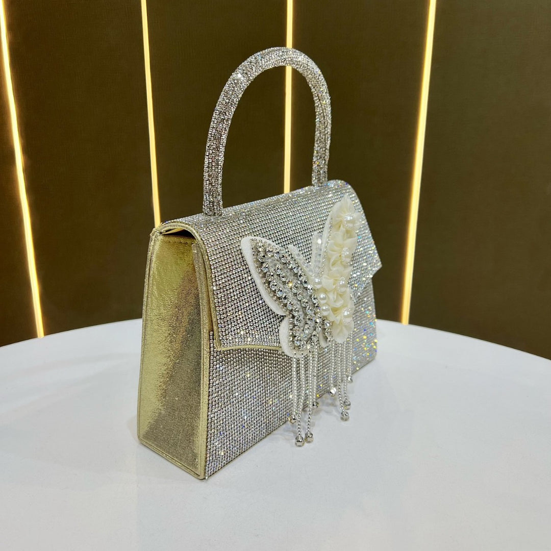 Decorative Butterfly Rhinestone Clutch