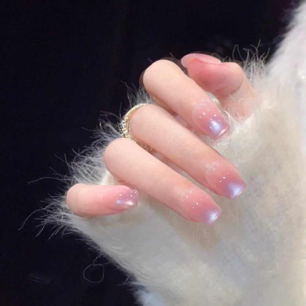 Glossy Press-On Nail Set with Elegant Ombre Effect Kalsten