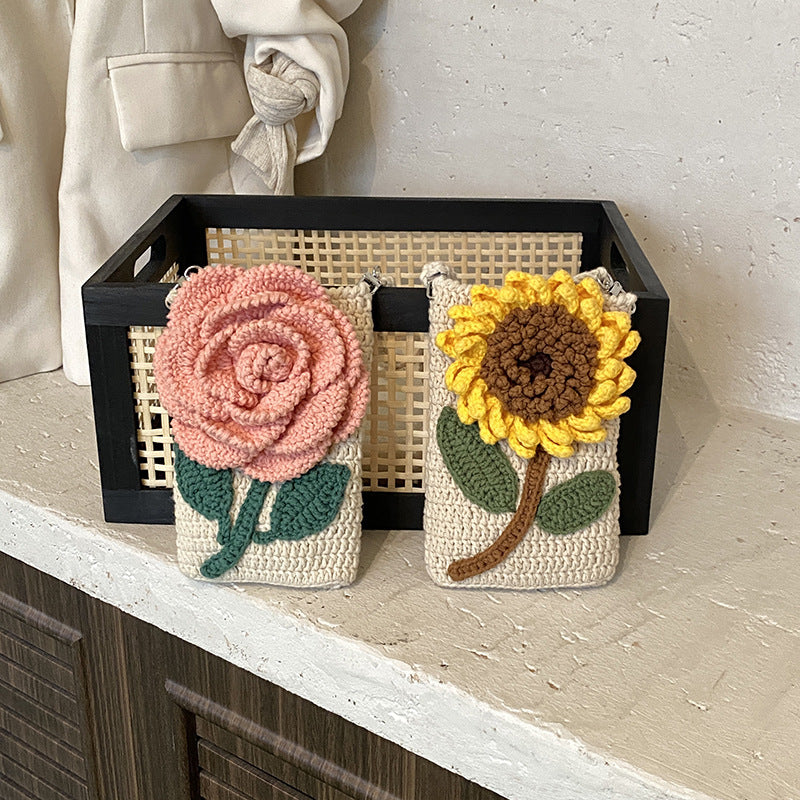 Crocheted Sunflower Shoulder Bag