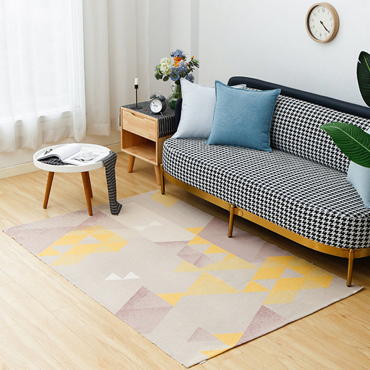 Round Decorative Living Room Carpet with Modern Geometric Pattern Kalsten