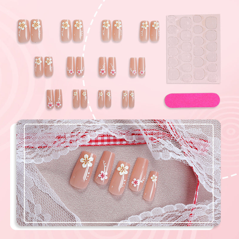Artistic Floral Press-On Nail Art Set Kalsten