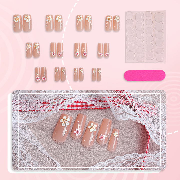 Artistic Floral Press-On Nail Art Set Kalsten