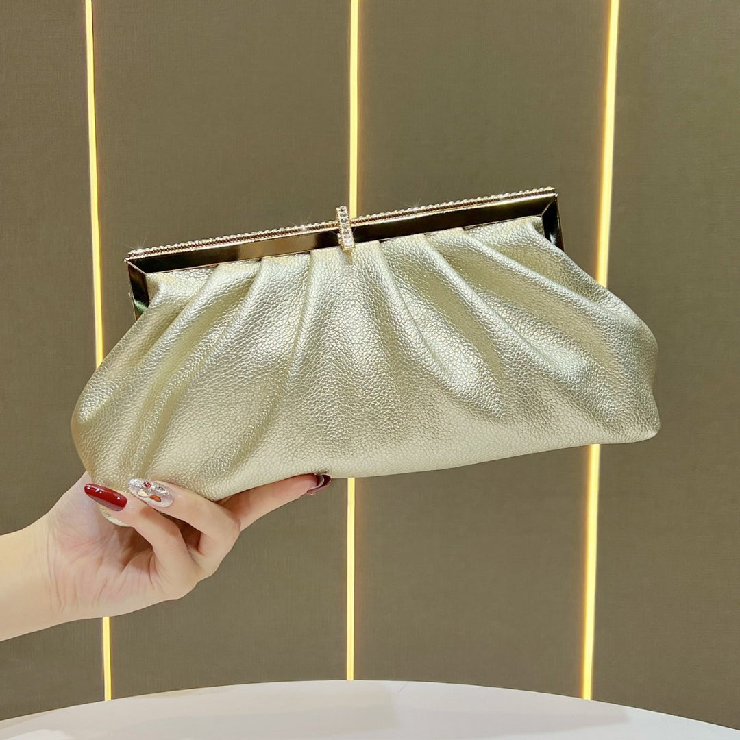 Pleated Textured Evening Clutch