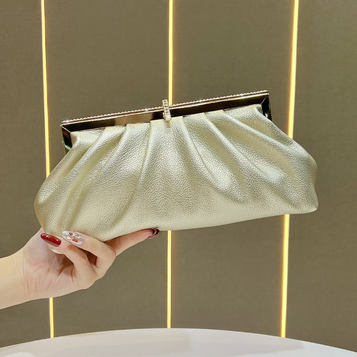 Pleated Textured Evening Clutch