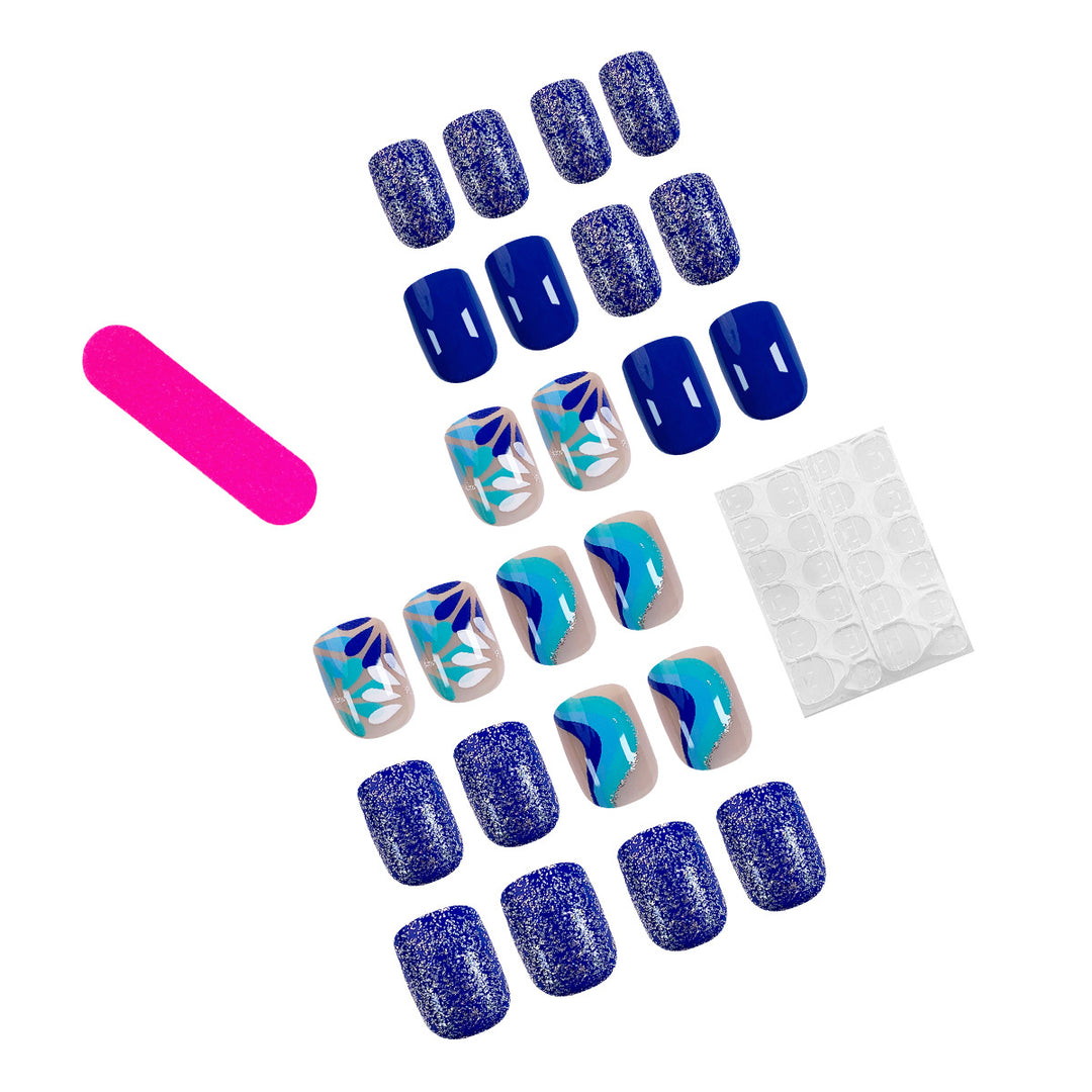 Artful nail design with floral and geometric patterns Kalsten