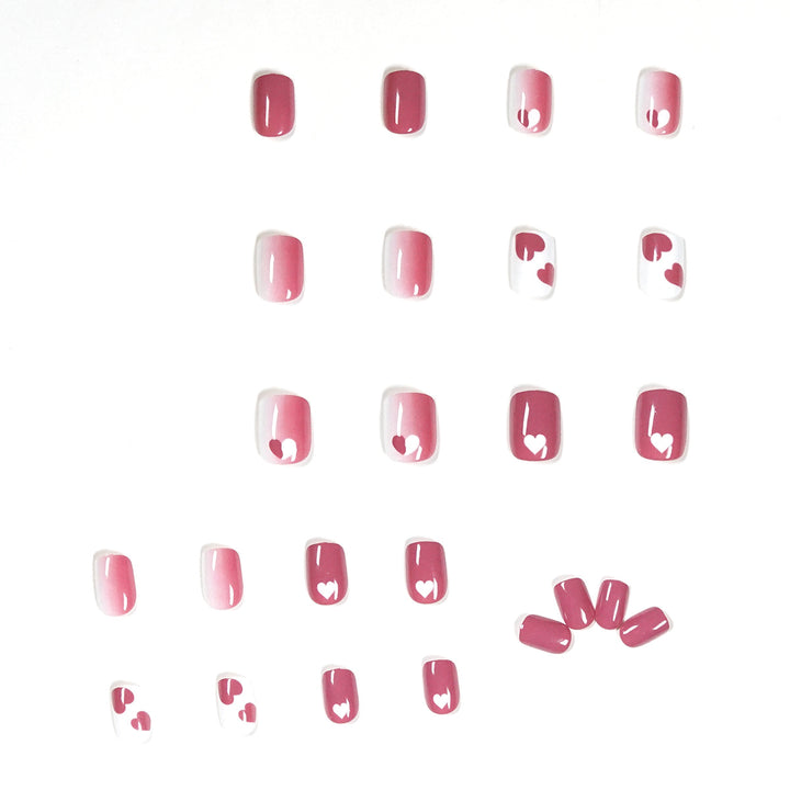 Creative nail art with heart motif and high-gloss finish Kalsten