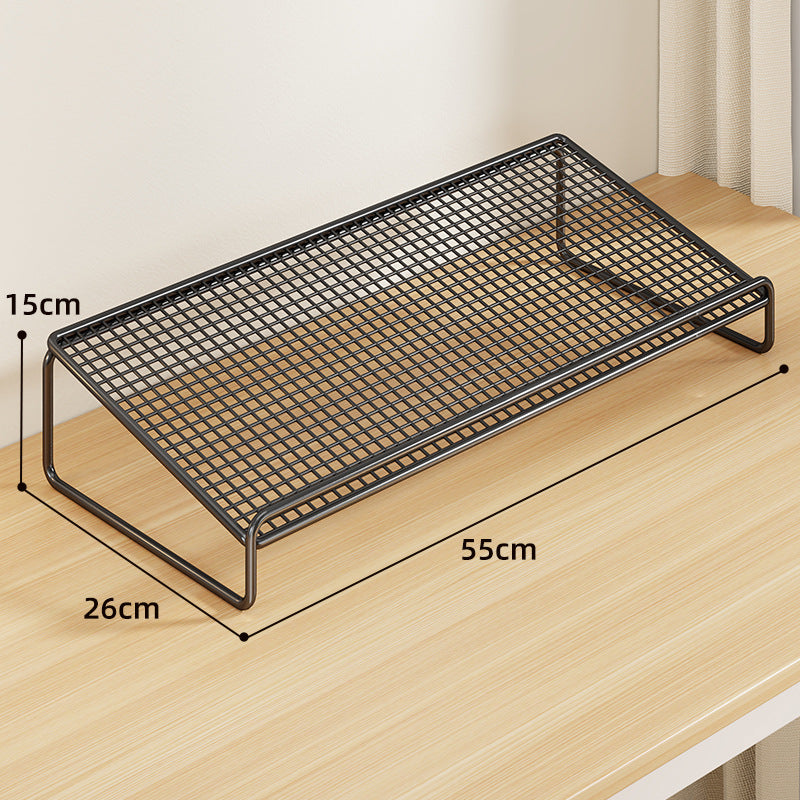 Elevated Mesh Metal Desktop Storage Rack