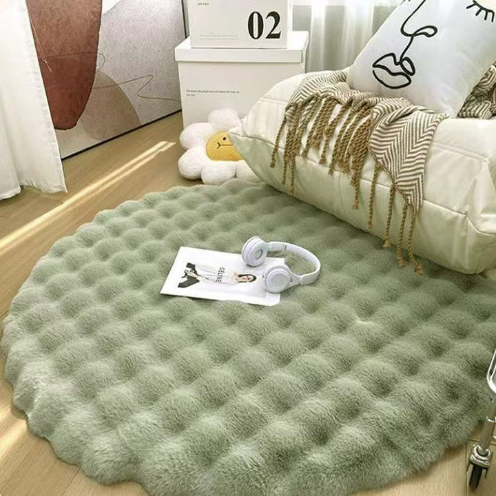 Round Textured Plush Area Rug Kalsten