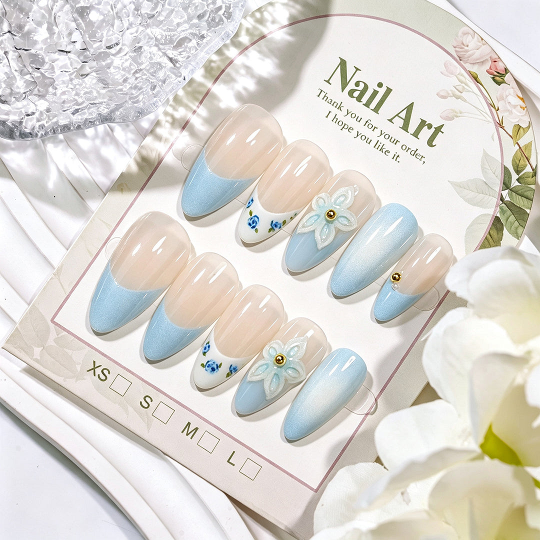 Decorative Press-On Nail Art Set with Accessories