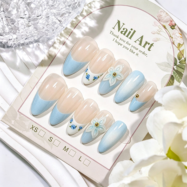 Decorative Press-On Nail Art Set with Accessories
