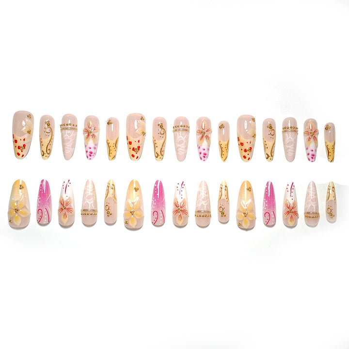 Elegant Floral Press-On Nail Art Collection